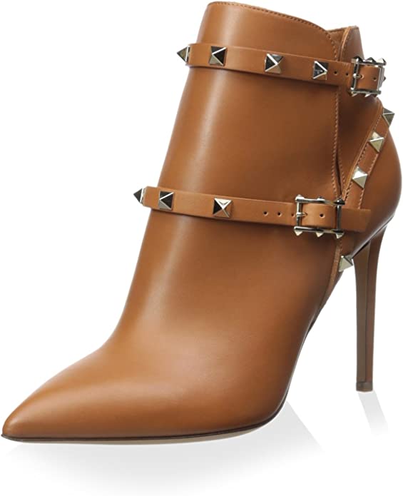 VALENTINO GARAVANI ROCKSTUD LEATHER ANKLE BOOTS