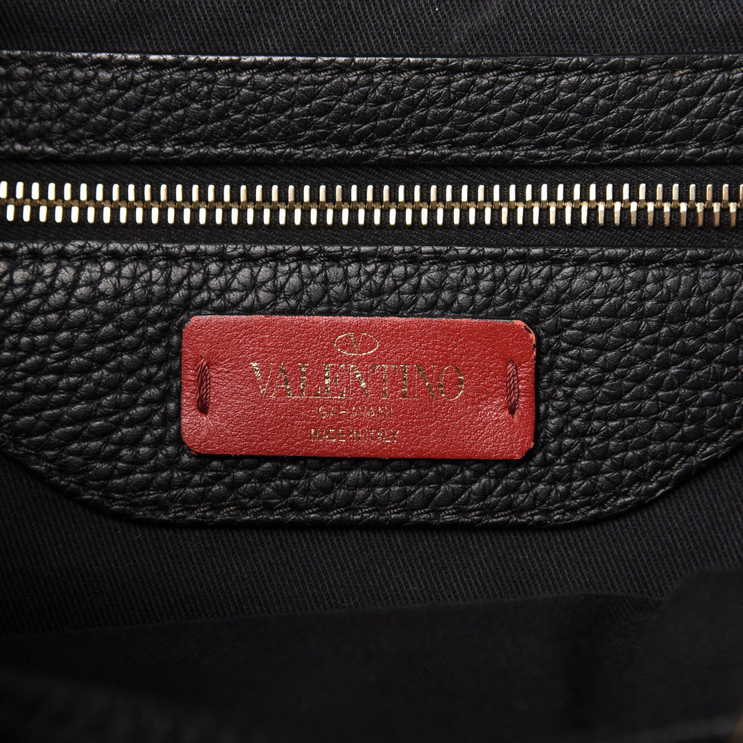 VALENTINO Pebbled Calfskin Rockstud Drawstring Backpack