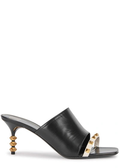 VALENTINO GARAVANI ROCKSTUD TOWER-HEEL MULES