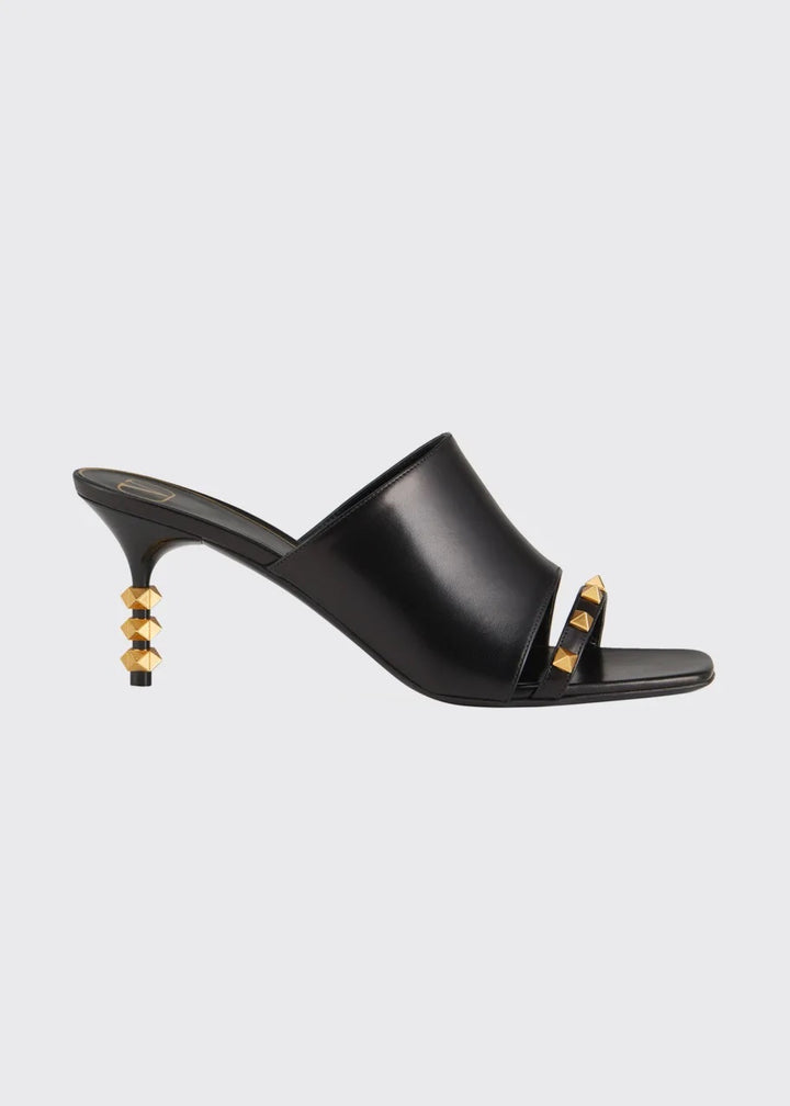 VALENTINO GARAVANI ROCKSTUD TOWER-HEEL MULES