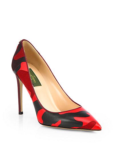 VALENTINO CAMOUFLAGE LEATHER PUMPS