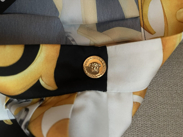 VERSACE PLEATED SKIRT WITH BAROQUE ACANTHUS PRINT