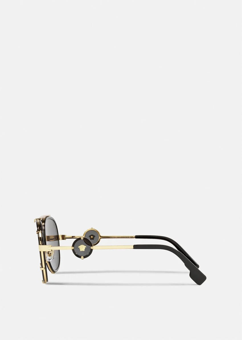 VERSACE ヴィンテージ パイロット クリップオン サングラス VERSACE VINTAGE ICON PILOT CLIP-ON SUNGLASSES – Caroline's