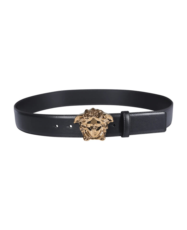 VERSACE MEDUSA LOGO LEATHER BELT