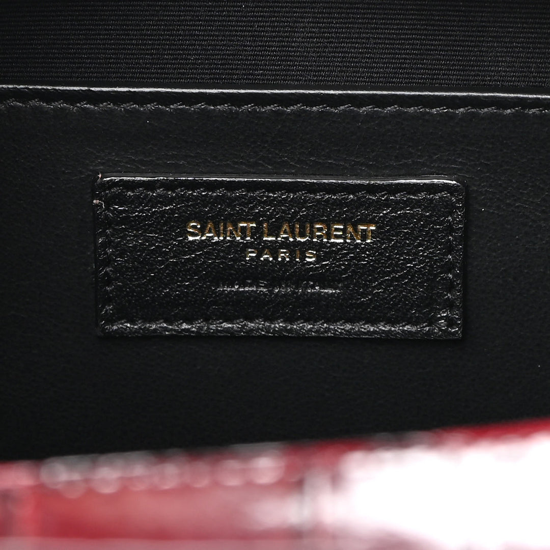 YSL CALFSKIN CROC EMBOSSED MEDIUM UPTOWN TOTE