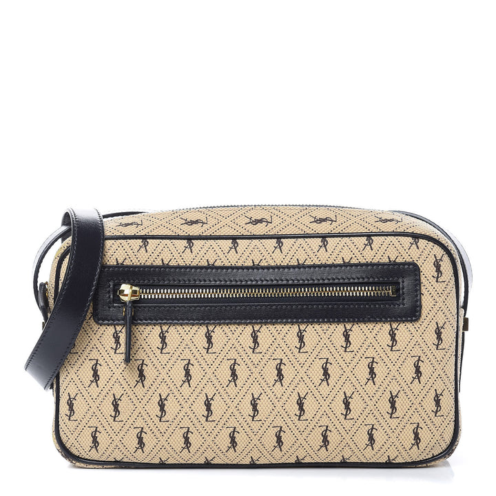 Saint Laurent Canvas Monogram All Over Camera Bag