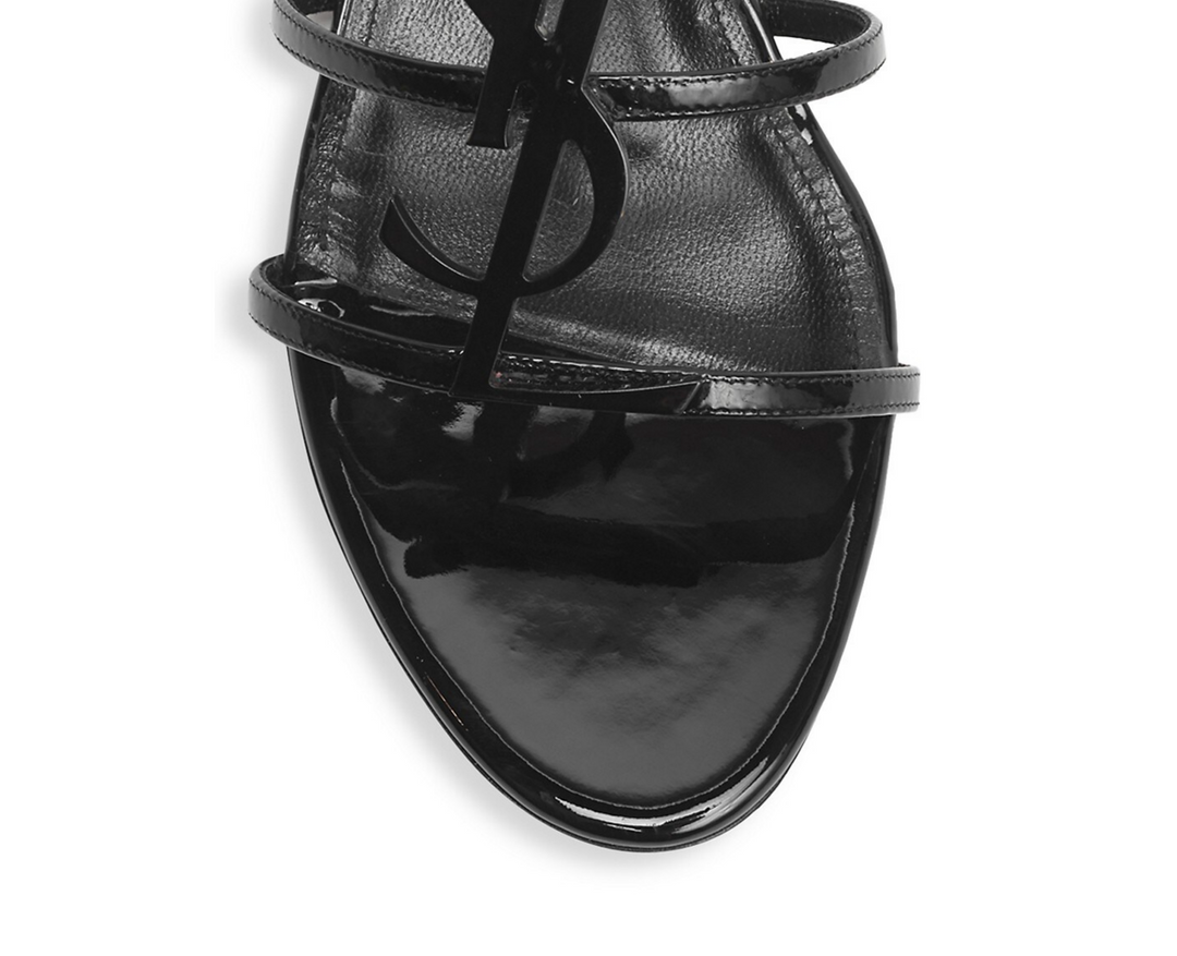 SAINT LAURENT Cassandra Logo Slingback Sandals