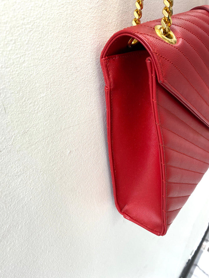 YSL MONOGRAM MATELASSE CHEVRON ENVELOPE SATCHEL