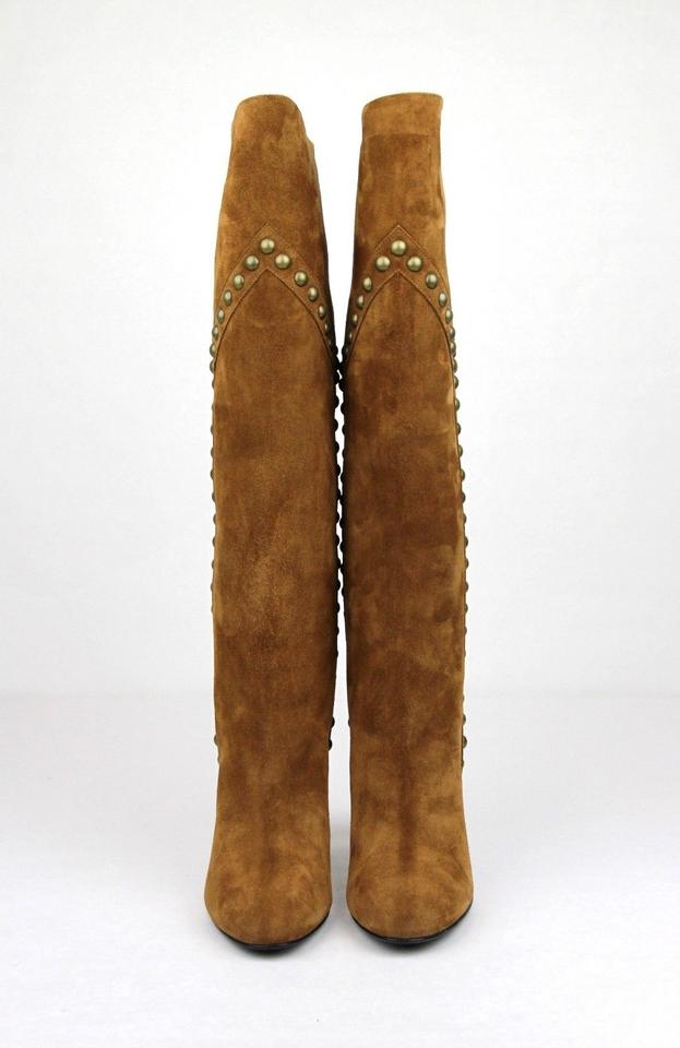 YSL GRACE SUEDE 105 Y STUDDED BOOTS