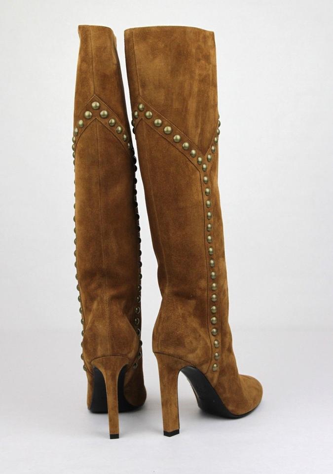 YSL GRACE SUEDE 105 Y STUDDED BOOTS