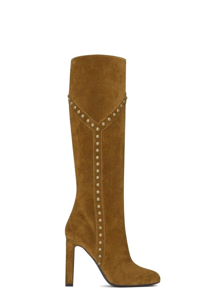 YSL GRACE SUEDE 105 Y STUDDED BOOTS