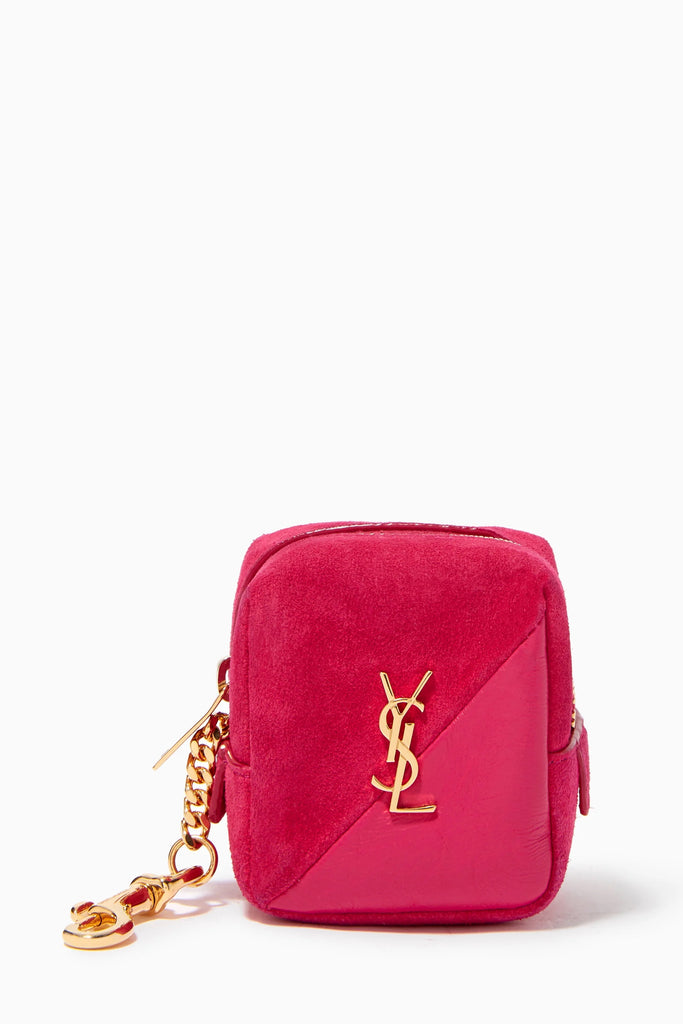 YSL JAMIE CUBE CHARM IN SUEDE AND LAMBSKIN