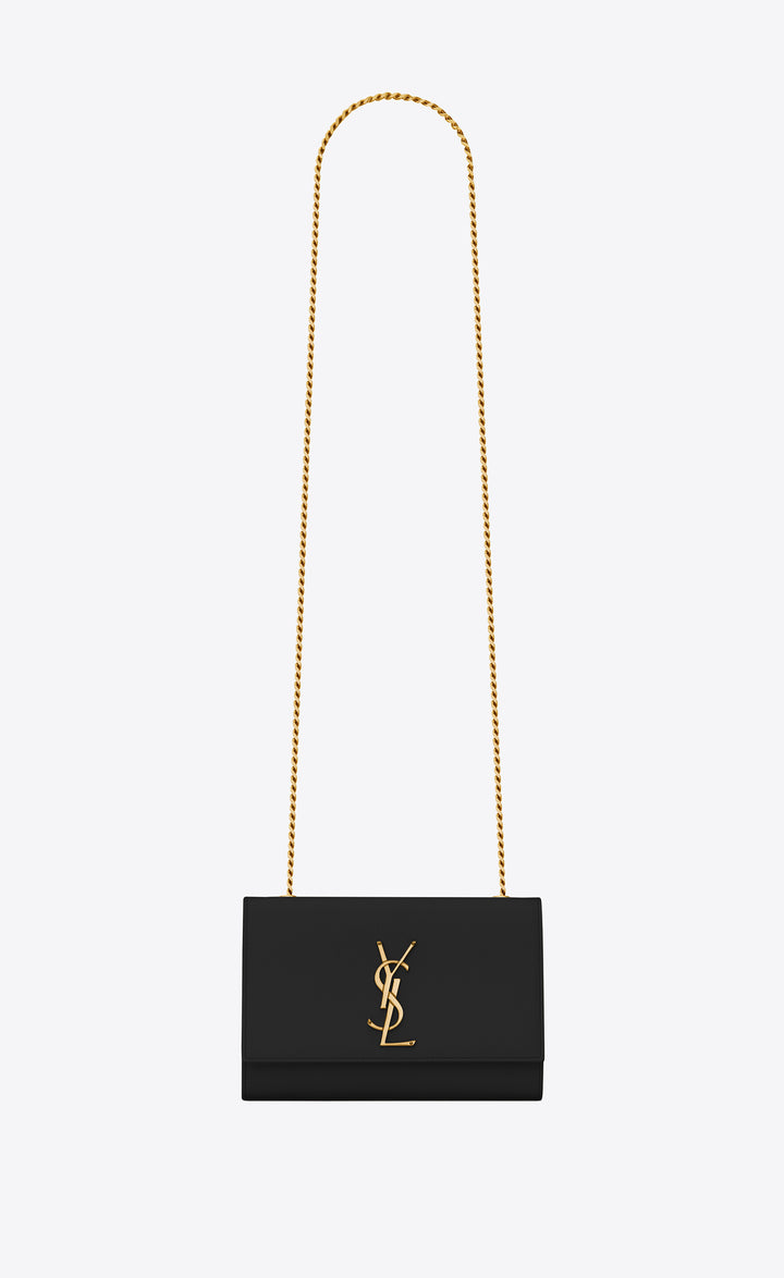YSL Small Chain Bag in Grain De Poudre Embossed Leather
