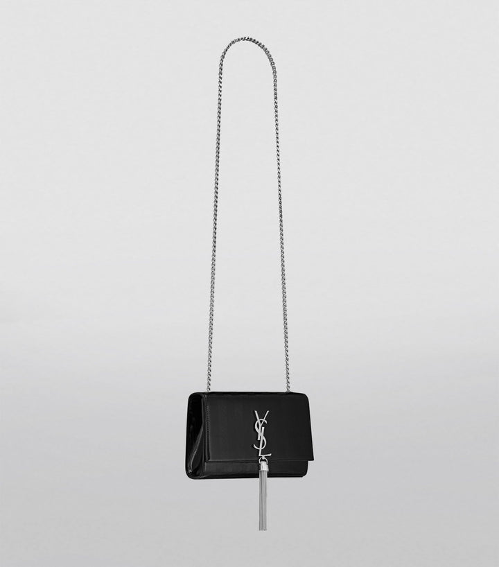 YSL KATE MEDIUM CHAIN BAG WITH TASSEL IN GRAIN DE POUDRE EMBOSSED LEATHER