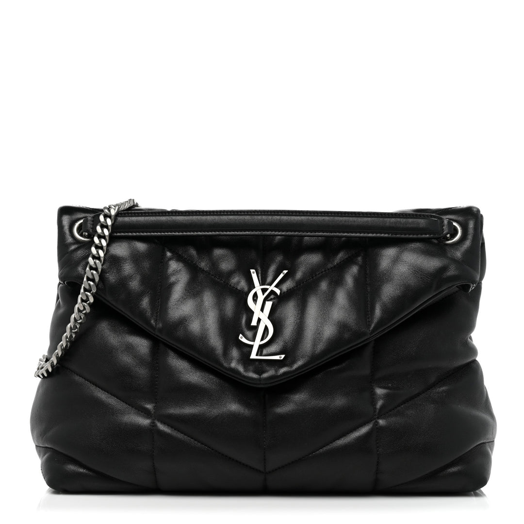 YSL PUFFER LOULOU MEDIUM CHAIN BAG IN QUILTED LAMBSKIN