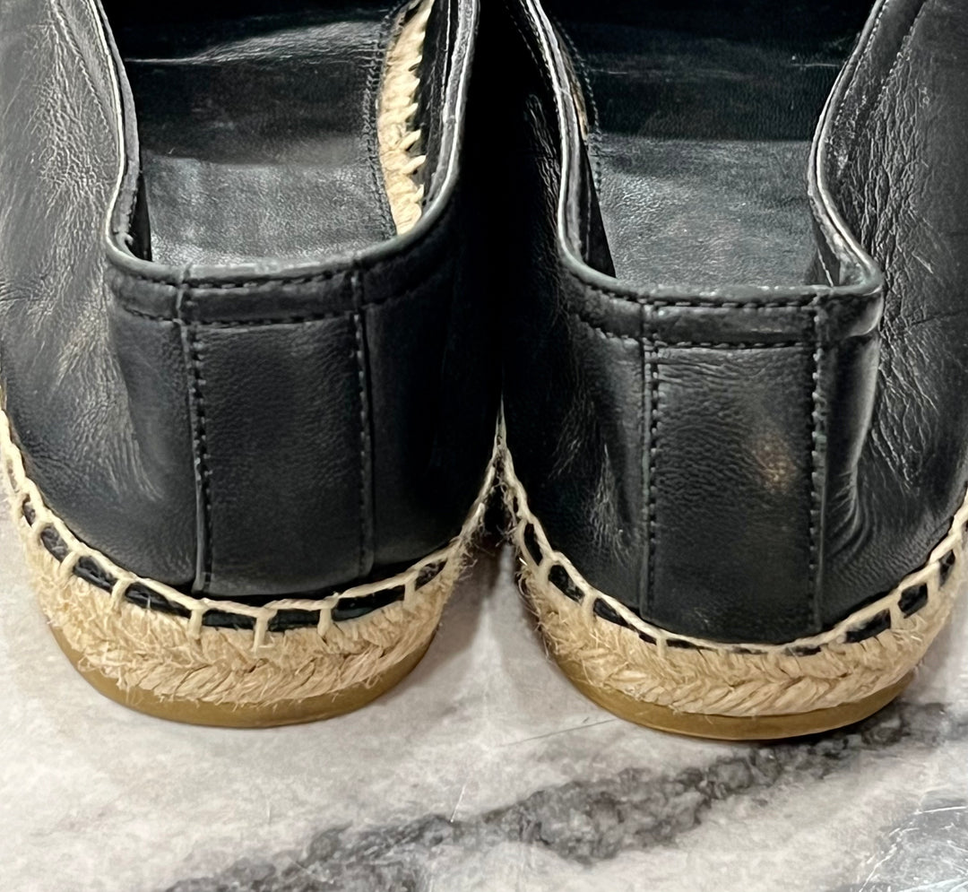 YSL LOGO ESPADRILLE FLAT SHOES