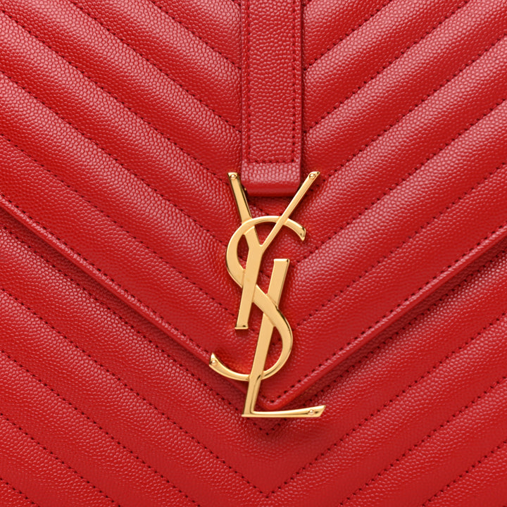 YSL CHEVRON MATELASSE MONOGRAM LARGE SATCHEL