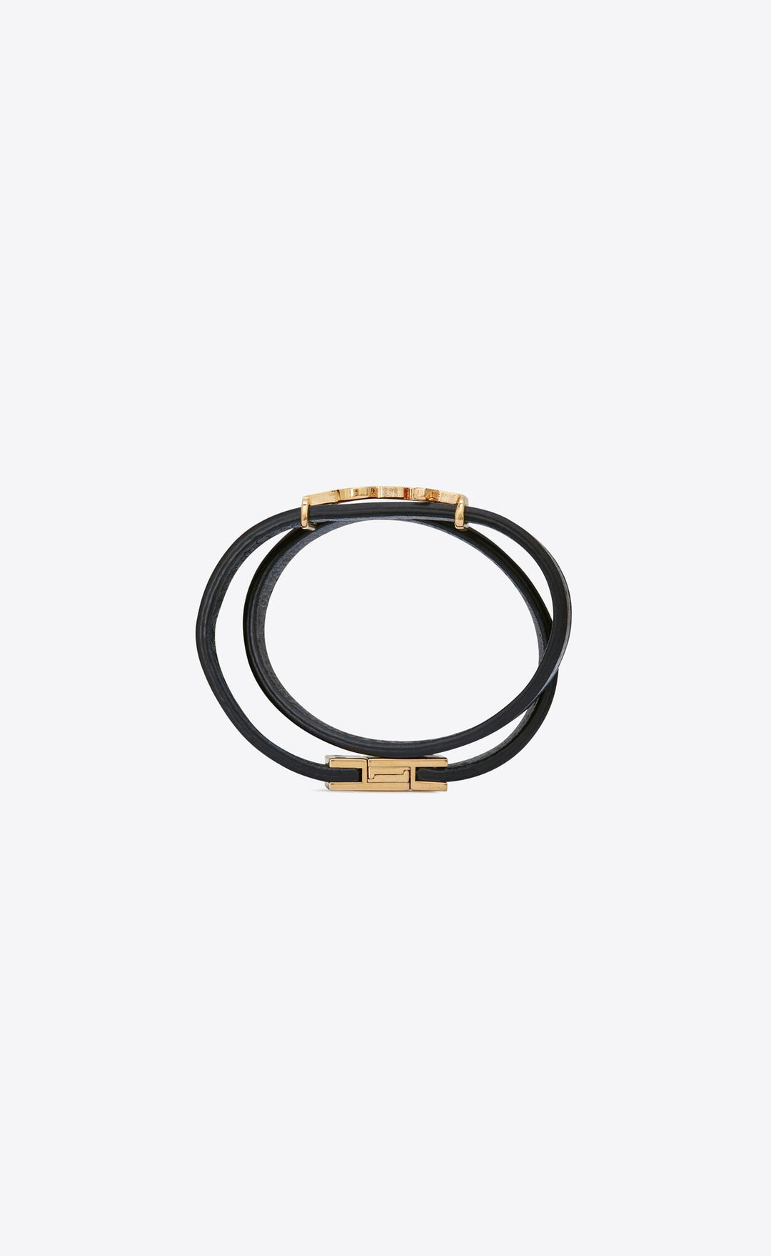 YSL OPYUM DOUBLE WRAP LEATHER BRACELET