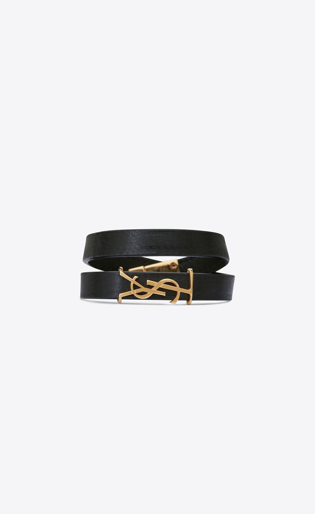 YSL OPYUM DOUBLE WRAP LEATHER BRACELET