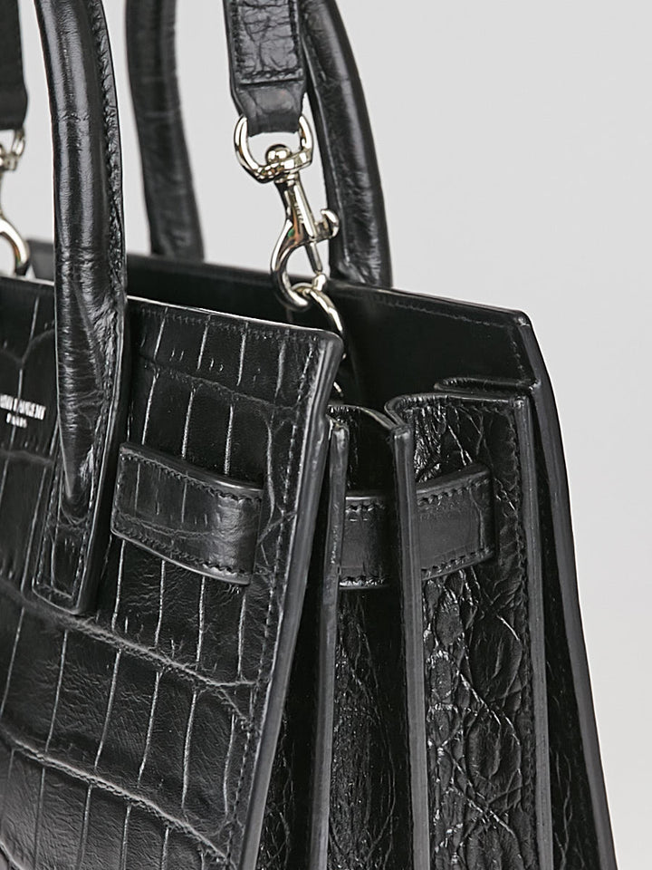 YSL SAC DE JOUR CROCODILE-EMBOSSED HANDBAG