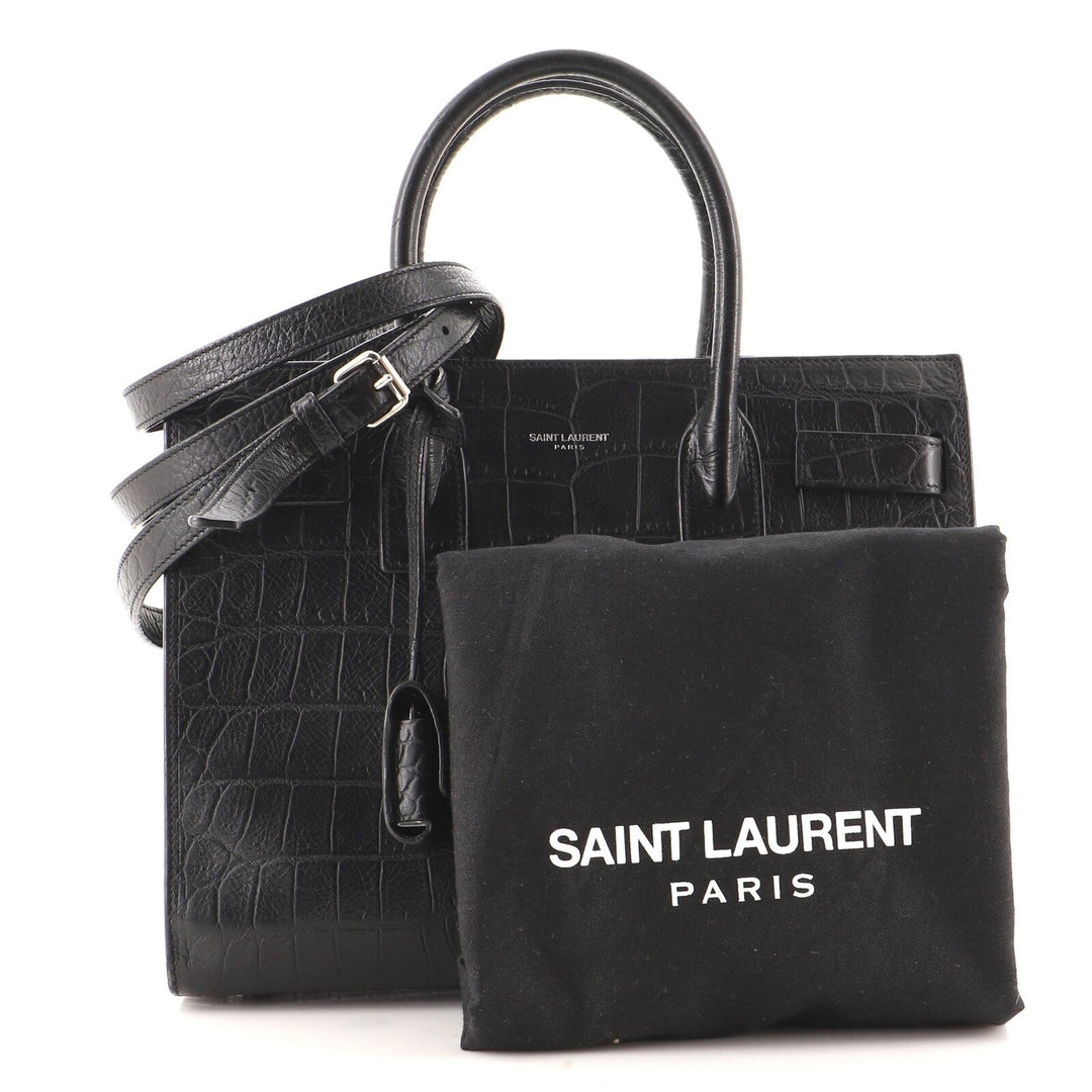 YSL SAC DE JOUR CROCODILE-EMBOSSED HANDBAG