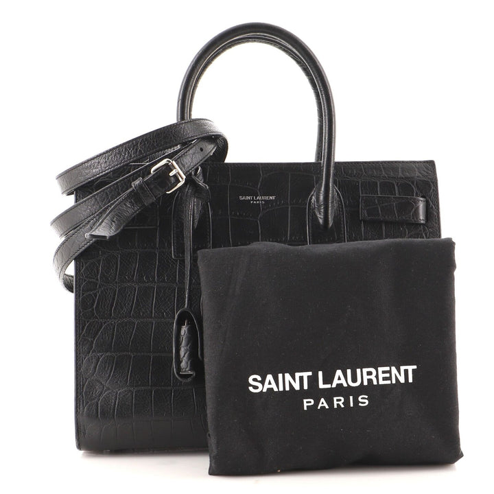 YSL SAC DE JOUR CROCODILE-EMBOSSED HANDBAG