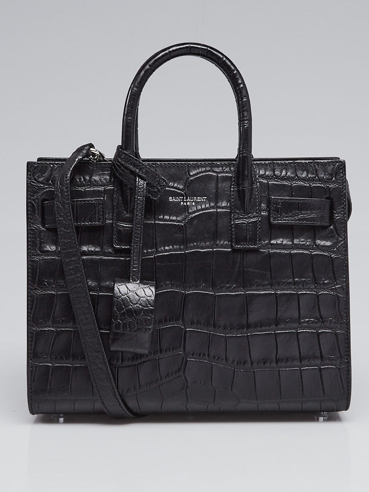 YSL SAC DE JOUR CROCODILE-EMBOSSED HANDBAG