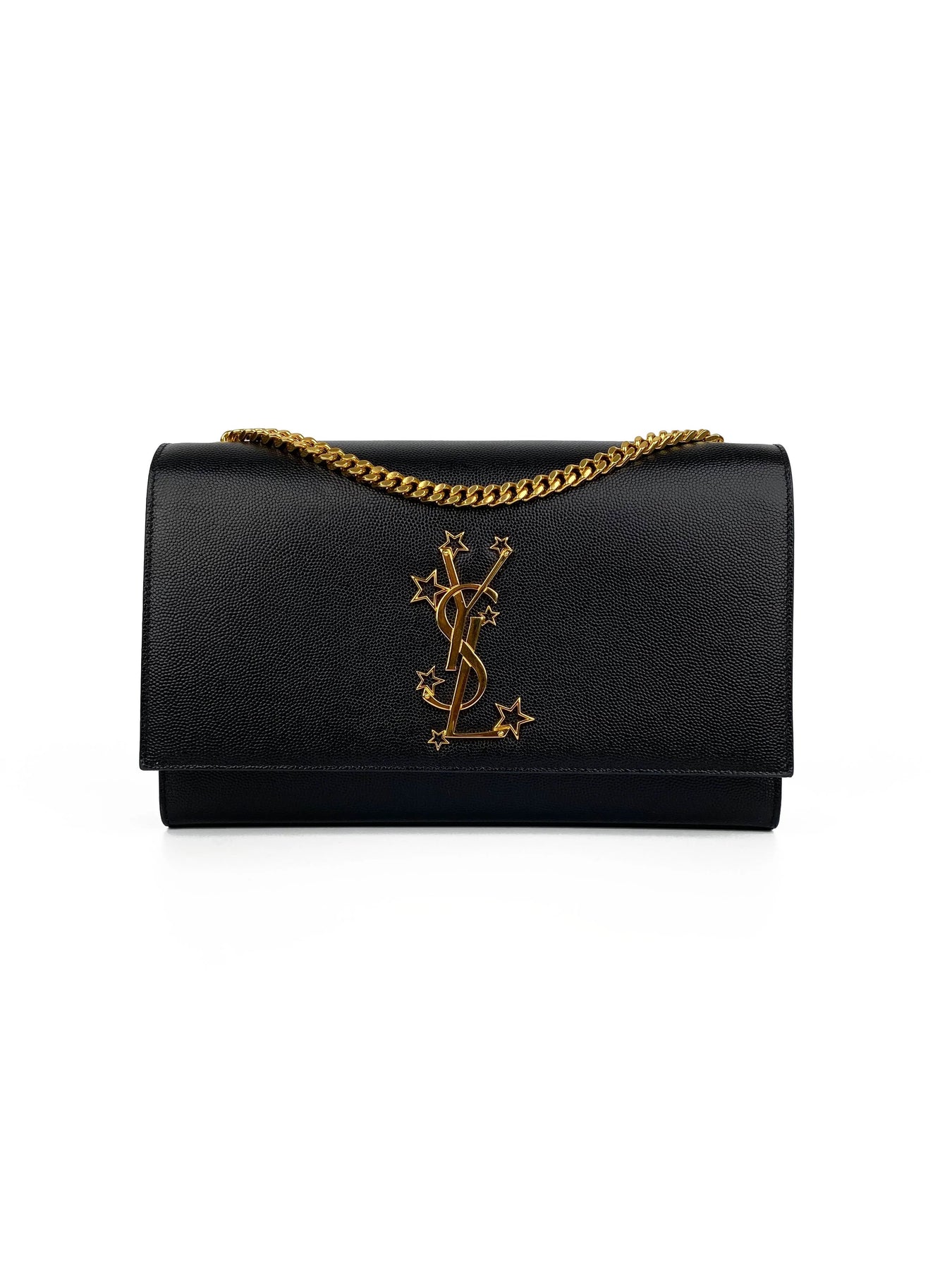 Saint Laurent - Authenticated Kate Monogramme Clutch Bag - Leather Black Plain For Woman, Very Good condition