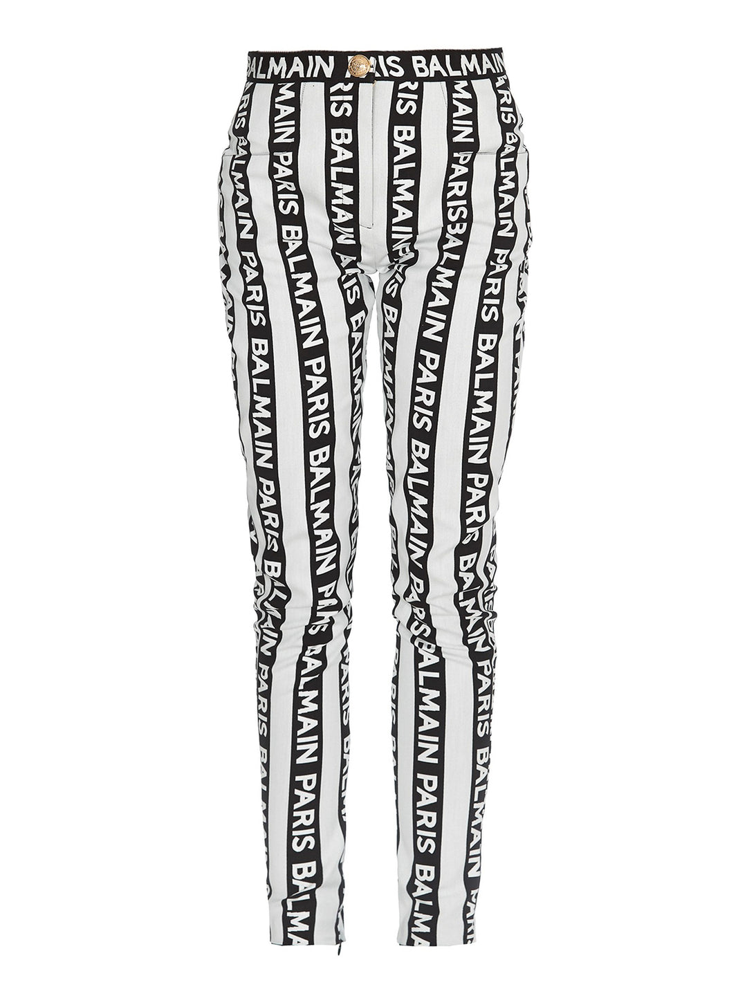 BALMAIN STRIPED LOGO TROUSERS