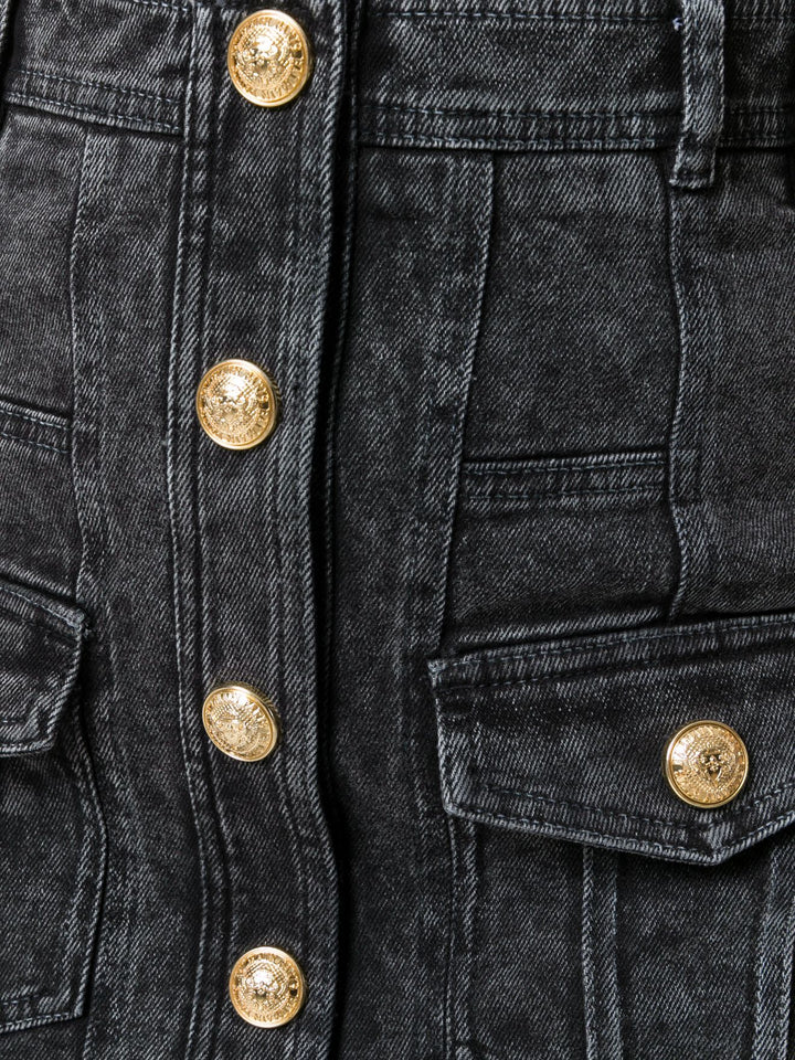 Balmain Stonewashed denim skirt