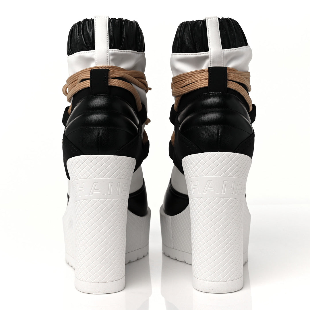 CHANEL RUNWAY WEDGE PLATFORM BOOTS
