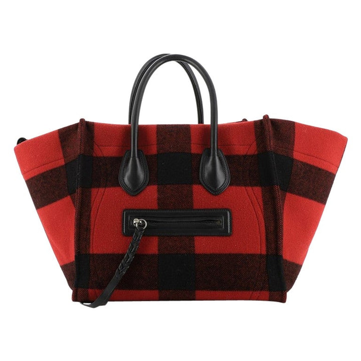 CELINE Phantom Printed Felt Mini Luggage Wool Bag