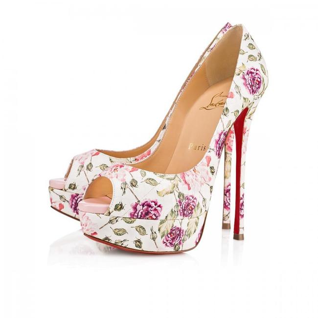 CHRISTIAN LOUBOUTIN Watersnake Fetish Flori Peep Toe Platform Pumps