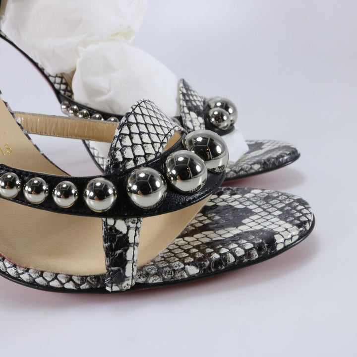 CHRISTIAN LOUBOUTIN GALERIA LEATHER &amp; SNAKESKIN SANDALS