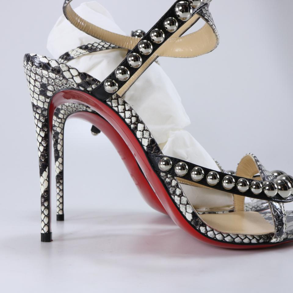 CHRISTIAN LOUBOUTIN GALERIA LEATHER &amp; SNAKESKIN SANDALS