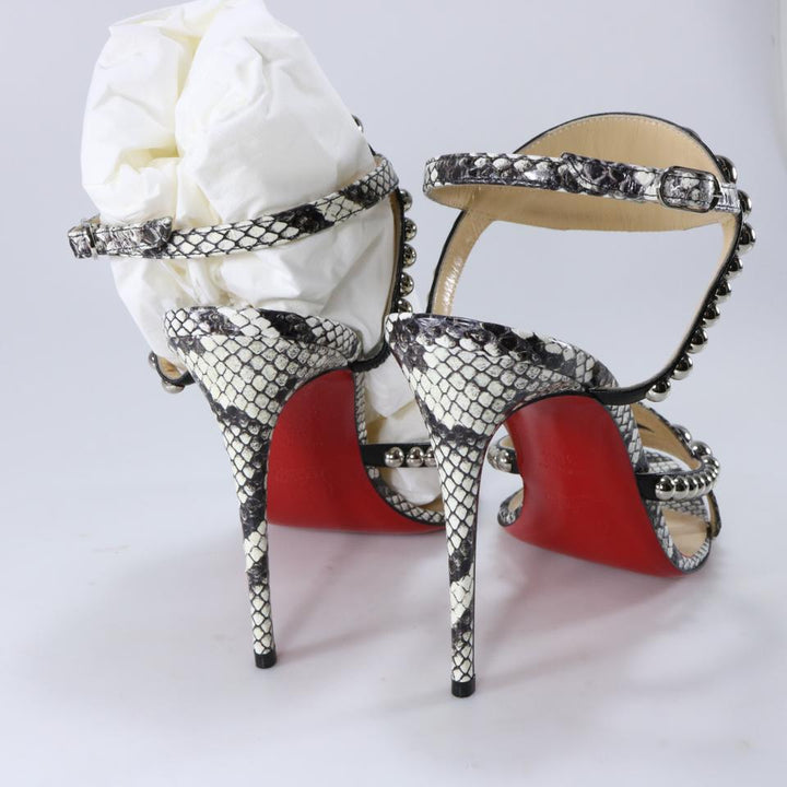 CHRISTIAN LOUBOUTIN GALERIA LEATHER &amp; SNAKESKIN SANDALS
