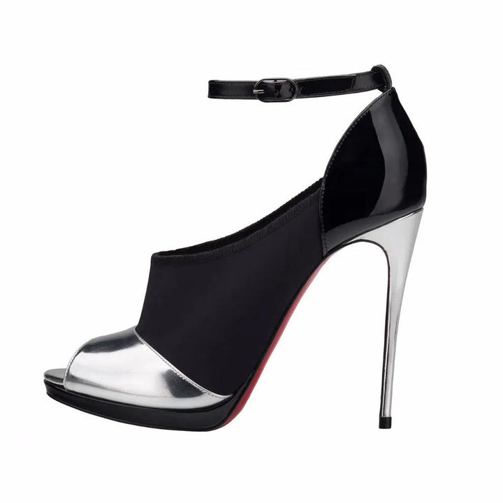 CHRISTIAN LOUBOUTIN SUPER DIVO NEOPRENE PEEP PUMPS