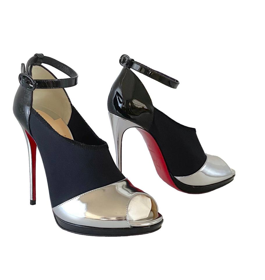 CHRISTIAN LOUBOUTIN SUPER DIVO NEOPRENE PEEP PUMPS