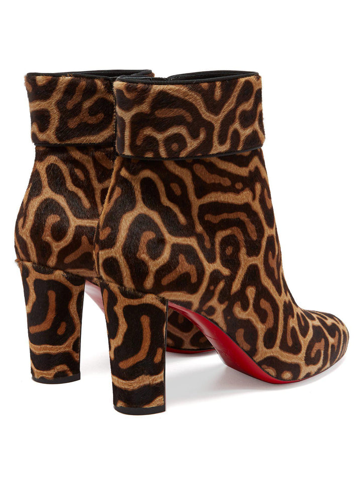 Christian Louboutin Moulamax 85 Leopard-print Pony-Hair Ankle Boots
