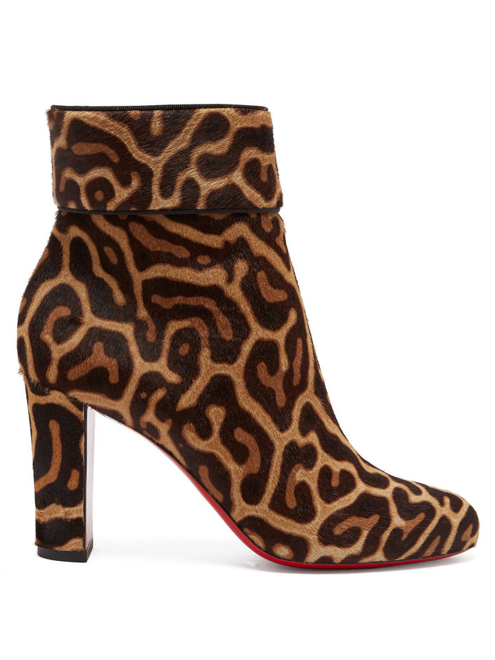 Christian Louboutin Moulamax 85 Leopard-print Pony-Hair Ankle Boots