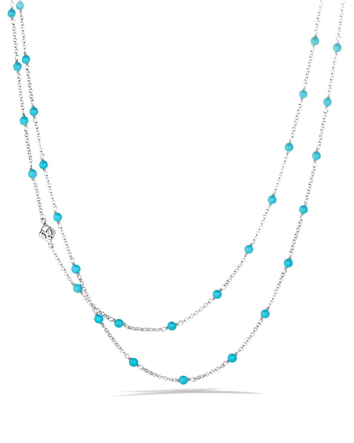 David Yurman Cable Chain Necklace With Turquoise Beads