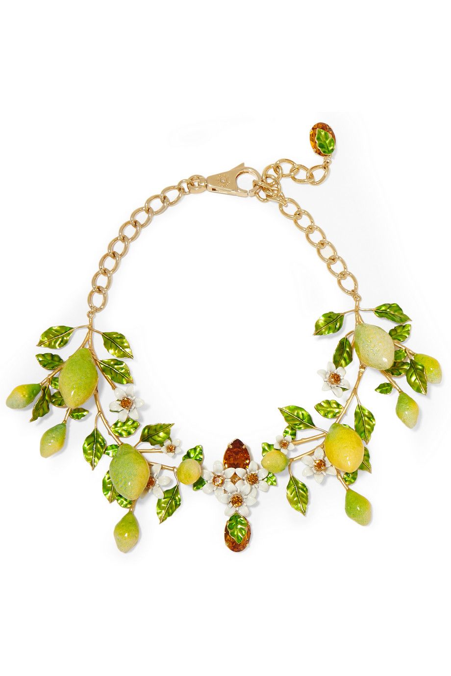Dolce &amp; Gabbana Lemon Daisy Leaf Necklace