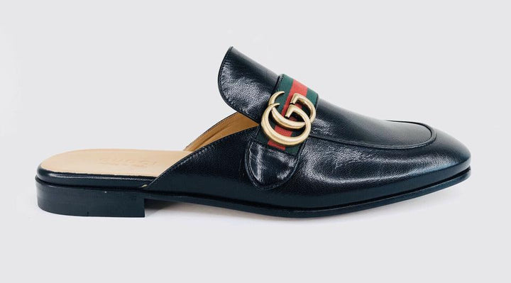 Gucci Web Leather Mules