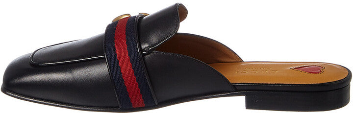 Gucci Web Leather Mules