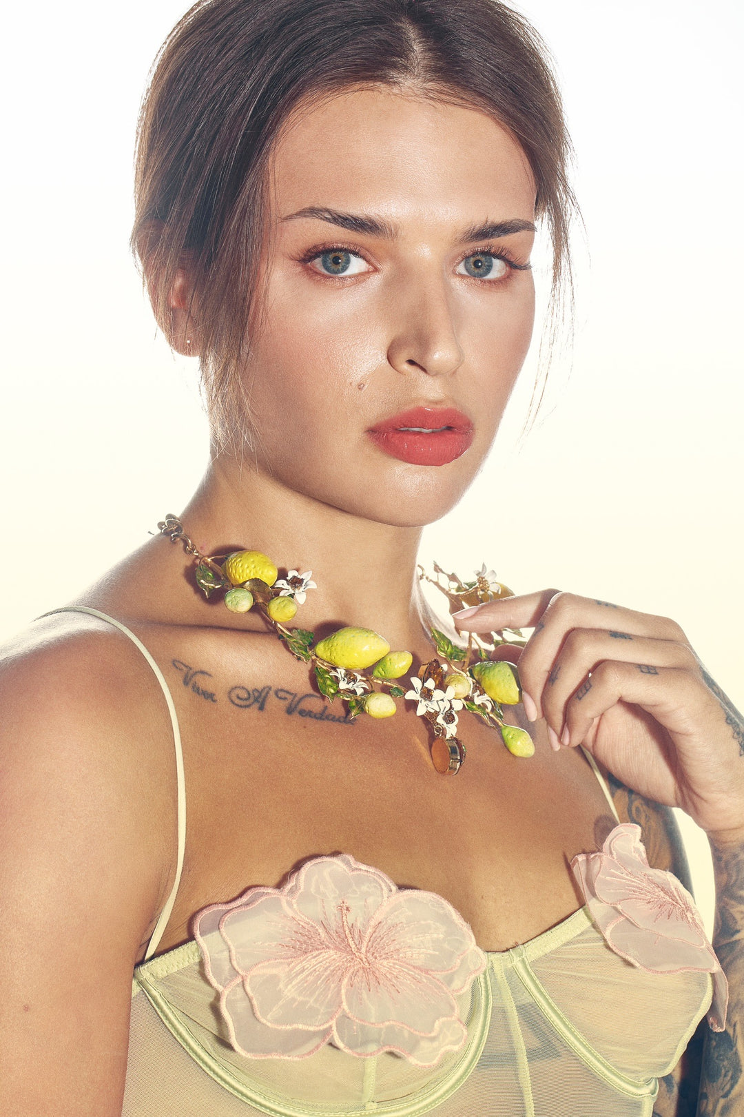 Dolce &amp; Gabbana Lemon Daisy Leaf Necklace