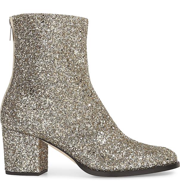 Jimmy Choo Light Gold New Easton Block Heel Booties