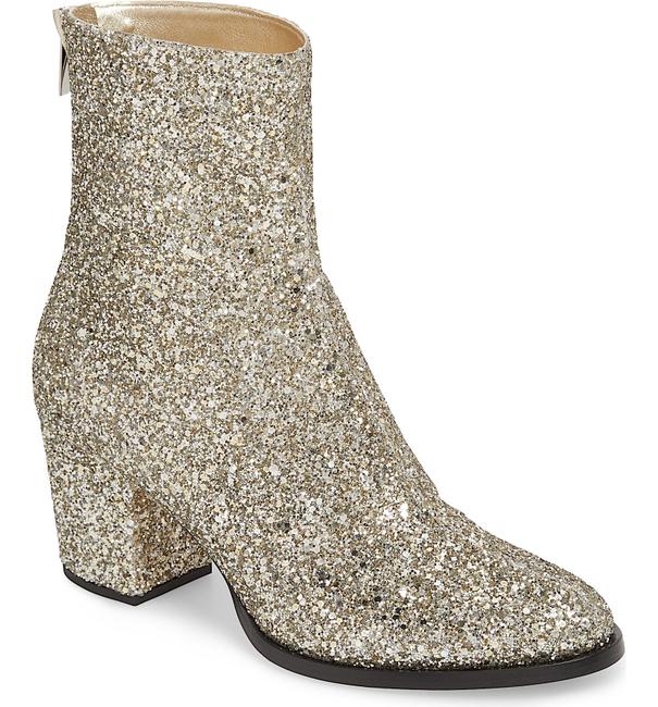 Jimmy Choo Light Gold New Easton Block Heel Booties