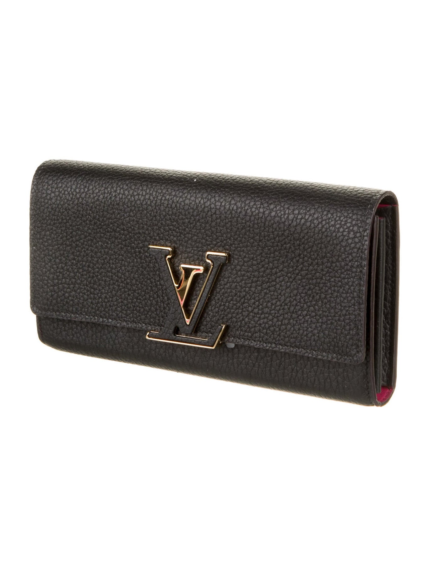 Louis Vuitton - Authenticated Capucines Wallet - Leather Black Plain for Women, Very Good Condition