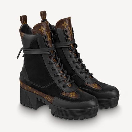LOUIS VUITTON MONOGRAM SUEDE CALFSKIN LAUREATE DESERT BOOTS