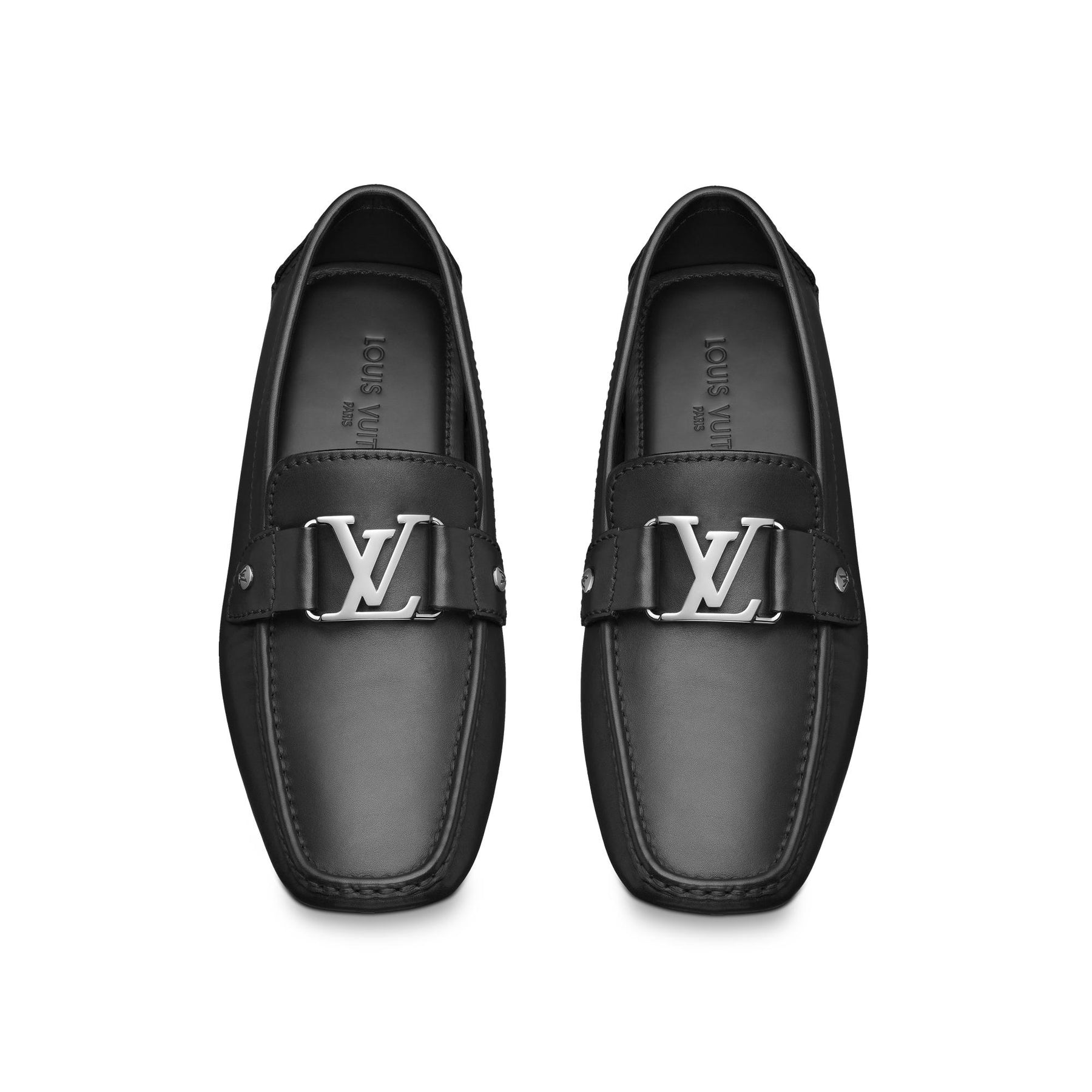 LOUIS VUITTON Black Monte Carlo Moccasins Driving Shoes